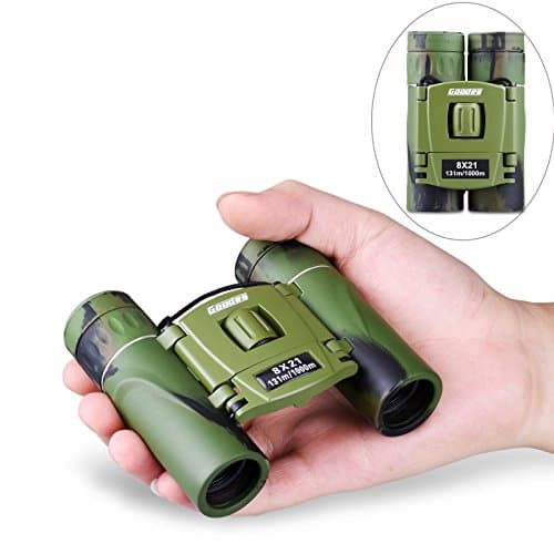 Kids Binoculars - Goodes 8x21 Mini Compact Lightweight Folding Binoculars for Boy Girls Children for Bird Watching, Camping, Hunting, Concert, Outdoor, Hiking, Sports (Army Green)