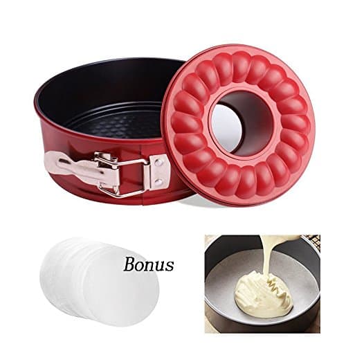 7 Inch Baking Bundt Pans Nonstick Springform Cheesecake Pan Leakproof Round Cake Pan with 2 Removable Bottoms