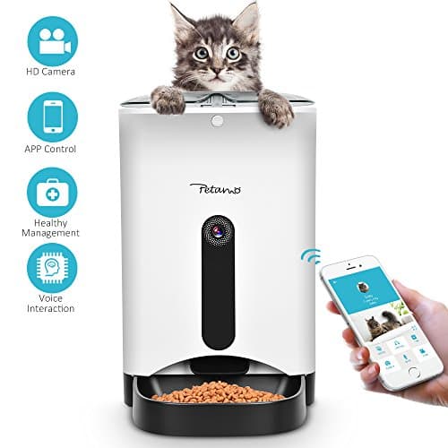 Automatic Cat Feeder - Webcam Feeder Food Dispenser Cat Feeder Auto Feeder for Dogs, Cats Replendish Pet Automatic Pet Feeder Android IOS APP Enabled Cat Food Feeder Dog Smart Feeder for Pet Parents