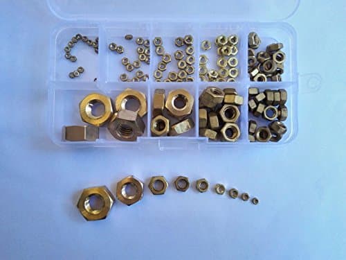 150pcs M1.6 M2 M2.5 M3 M4 M5 M6 M8 M10 Hex Nuts Brass Hexagonal Nut Kits