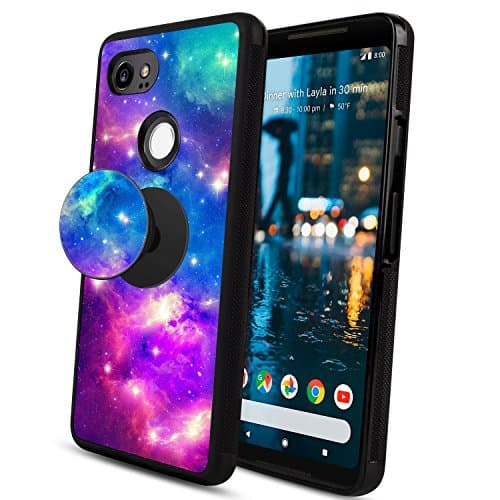 Google Pixel 2 XL Case Starry Sky, Customed Shock Absorption Scratch Resistant Soft TPU Bumper Case with Multifunction Pop Cell Phone Holder for Pixel 2 XL (2017) - Starry Sky 01