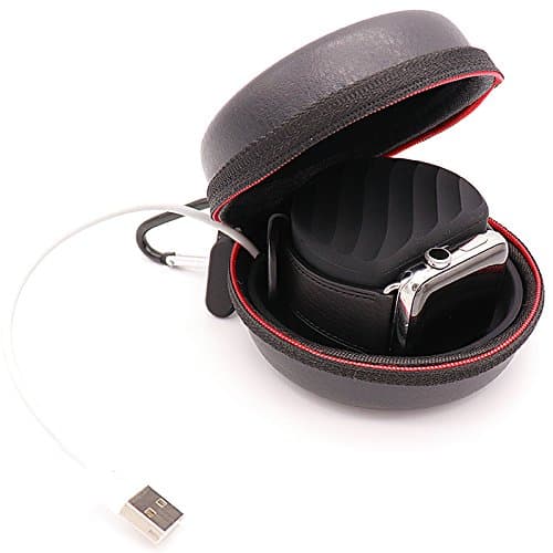 Yanran Apple Watch EVA Hard Protective Charging Case/Charging Clip,Iwatch storage box for Apple Watch Series 3/Series 2/Series 1/Nike+/42mm/38mm (Black)