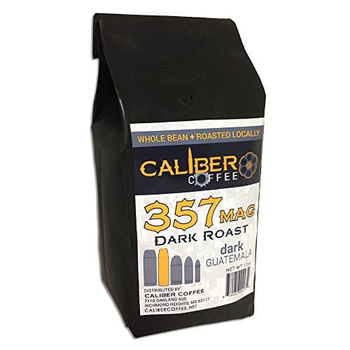 357 Mag Smooth Roasted Coffee Beans Strong on Flavor High in Caliber Caffeine Rich 12 Ounce - Whole Bean