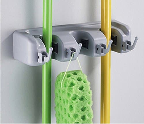 Johnnyhw Mop and Broom Wall Organiser, Rack ABS multi-purpose Rack Hook For Home Garden Tool Shelving (3 position 4 hooks)