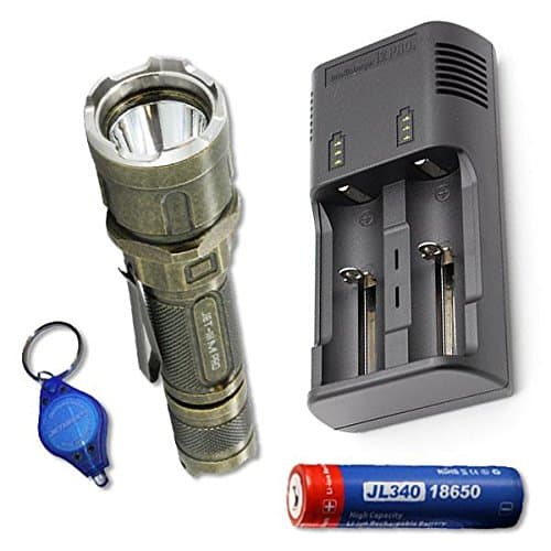 Combo: JETBeam 3M Pro Retro Flashlight 1100Lm w/Jetbeam I2 Charger & 3400mAh 18650 Battery w/ Exclusive Jetbeam Keychain Light