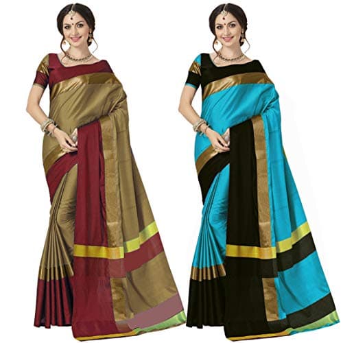 ANNI DESIGNERPack Of 2 Cotton Silk Saree