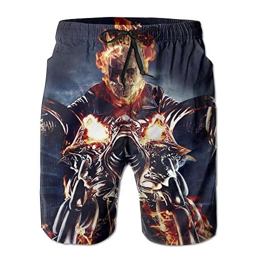 Fire Skeleton Man Riding A Motorcycle/men Unique Lounge Pants