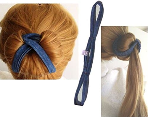 Pro Hair Bun Maker Set - Blue Denim 1 large unit & 1 Small unit. Fast - Fun - Easy and Comfortable Create Sophisticated Elegance Styles. Preferred by Professional Women, Men and Atheletes UNISEX