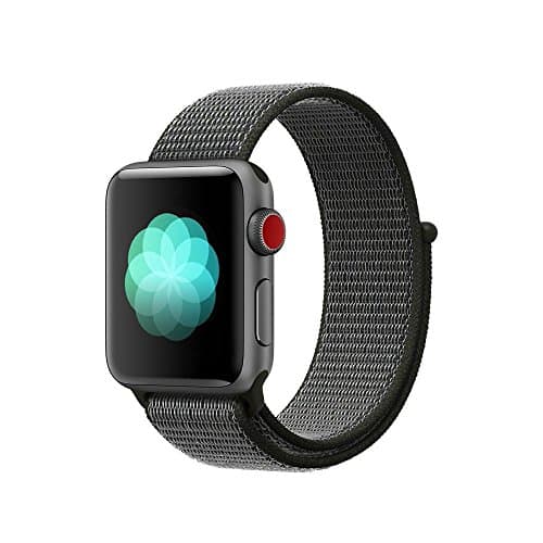 Tentan Woven Nylon Strap Replacement Sport Loop Nylon Band for Apple Watch Band Series 3 Series 2 Series 1 All Versions (42MM Dark Olive)