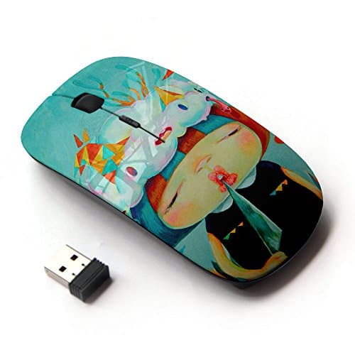Planetar Colorful PrinTed Ultra-thin Wireless Optical 2.4Ghz Mouse - Black ( Pouty miss thang)