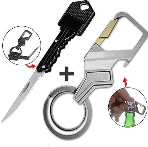 Key Knife Keychain Knife,Key Folding Knife Key Tool Gadgets with Key Ring Bottle Opener in Gift Box for Men EDC Tool Knife