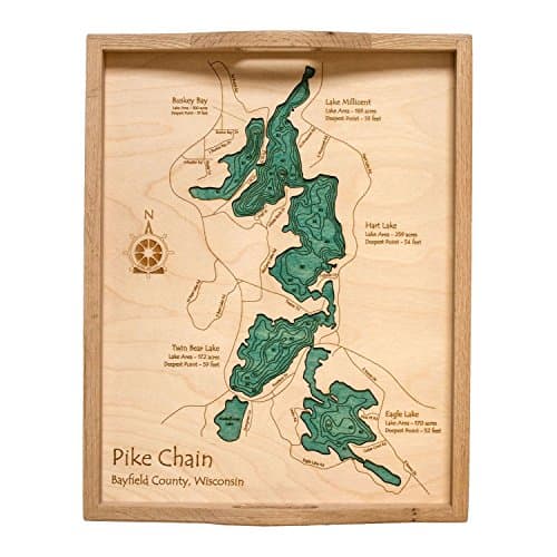Chester River in Kent Queen Anne's, MD - 2D Serving Tray 14 x 18 IN - Laser carved wood nautical chart and topographic depth map.
