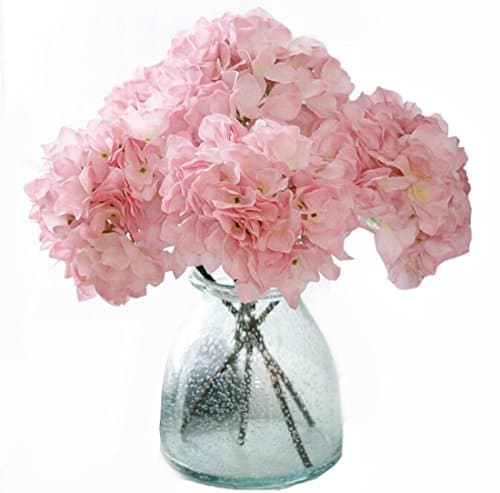 Helen Ou@ 4 Pcs Artificial Hydrangea Flowers Great for Wedding and Home Decoration Pink