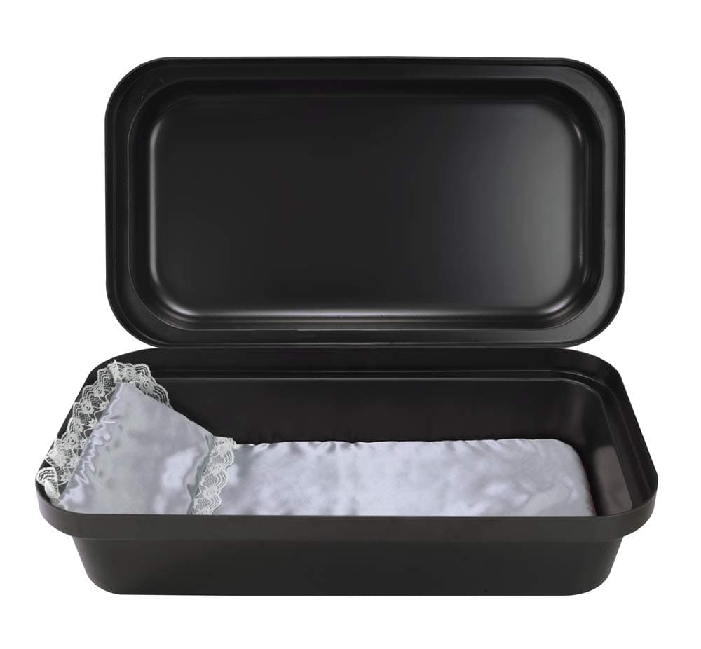 Pet Memory Shop Classical Pet Casket – Safe, Durable and Elegant Burial Box for Dogs, Cats, and Pets – Secure & Loving Memorial, Pet Loss Gift, Ideal for Honoring Loss (Large - Black/Silver)