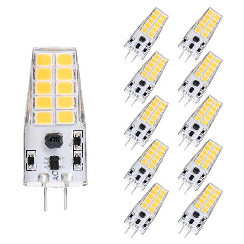 YUSHILED G4 2 PIN LED Bulb AC/DC12V Bin-Pin Lamp Warm White 3W 300Lumen 20LEDS 2835 Replacement 30W Halogen Lamp 10Pack