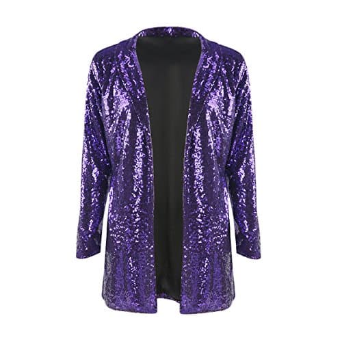 IRISIE Women Sparkle Sequins Open Front Long Sleeve Blazer Jacket