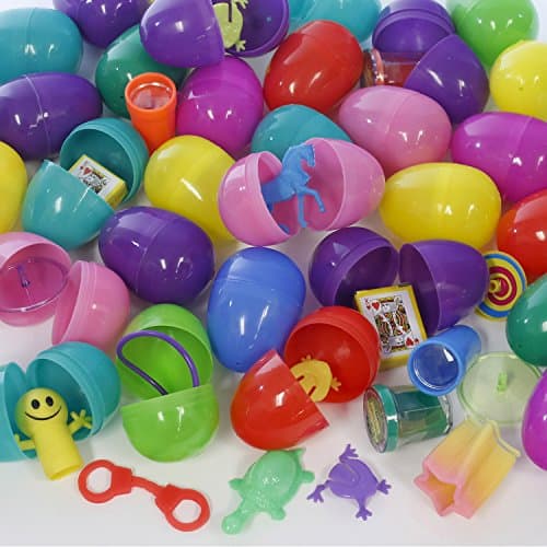 32 Toy Filled Easter Eggs - Assorted Toys &amp; Bright Egg Color