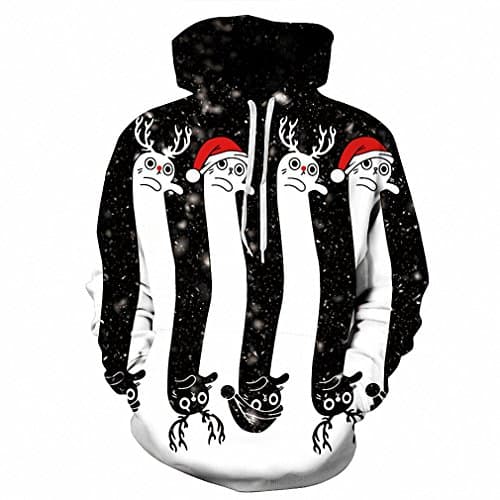 Solpai Unisex 3D Digital Printed Graphic Pullover Hooded Sweatshirts Thin Sweatshirts Men Women 3d Hoodies Print Two Headed Creature Hooded Hoodies Pullover Tops A XXXL