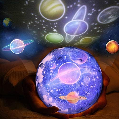 Night Light Projector, Star Baby Projector Lamp, 360 Degree Rotating Planet Earth Moon Sea Starry LED Projector, USB Powered/Batteries Operated, for Children Kids Bedroom Gift Birthday Party