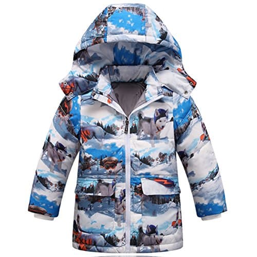 iikids Kids Boy Thicker Warm White Duck Down Coat Long Puffer Snowsuit Hooded Winter Outwear Outfit Jacket Parka Zipper Closure Camouflage