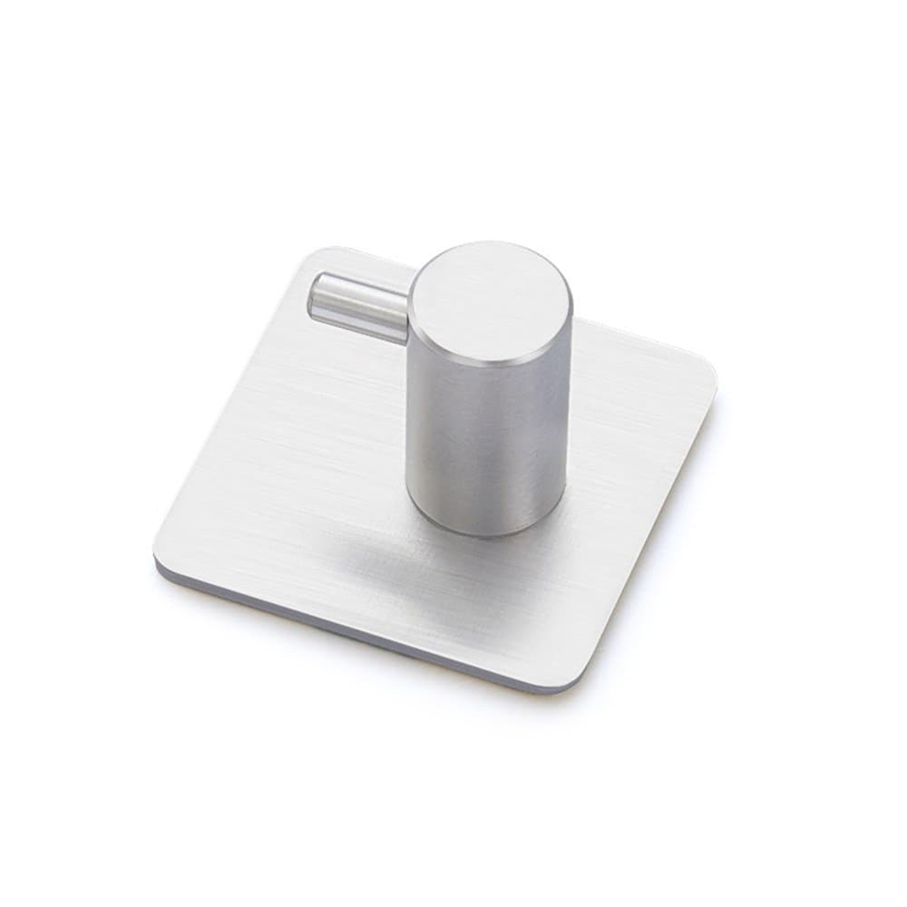 Singhi 1Pcs Practical Durable Self Adhesive Stainless Steel Hook Hanger Towel Key Rack Wall Mount Kitchen athroom Dormitory Tool