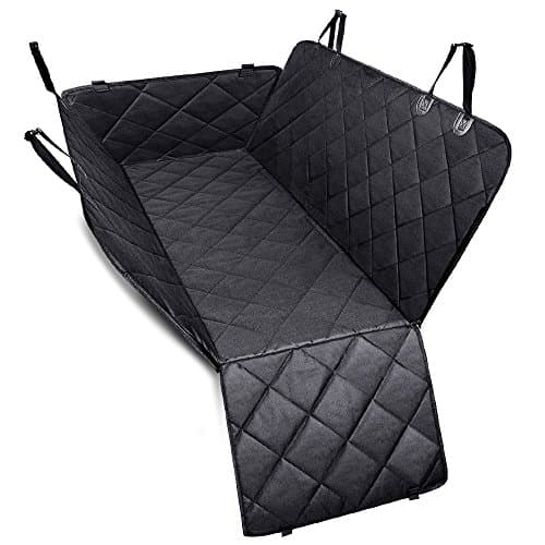 Camande Pet Seat Cover With Extra Side Flaps, Waterproof and Scratch Proof, Hammock Style Cover Protects Car Back Seats from Dog Fur, Mud Black(58" X 54")