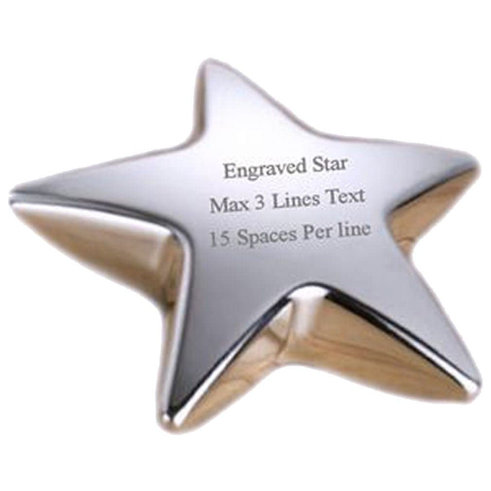 Desk Paperweight Office Keepsake Gift Star Engraved Personalised