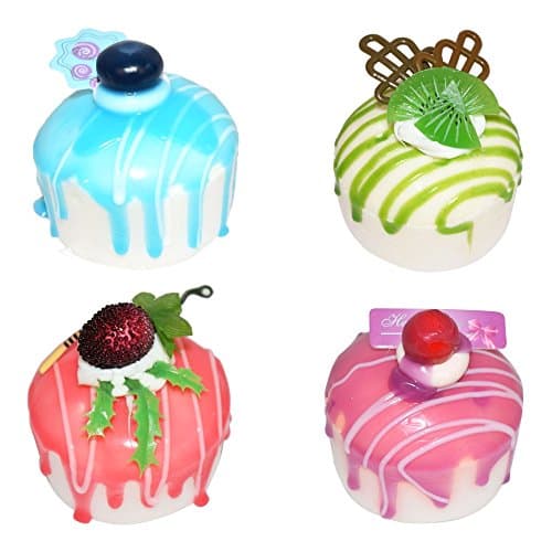 Round Shape Artificial Sponge Cake Fridge Magnet With Fragnance 4 Pc set