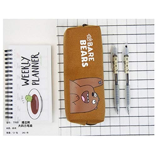 Pencil Case We Bare Bears Pencil Bag Pencil Case Canvas Kawaii Pencil Pouch Student Stationery Cute Cartoon18X5X7Cm