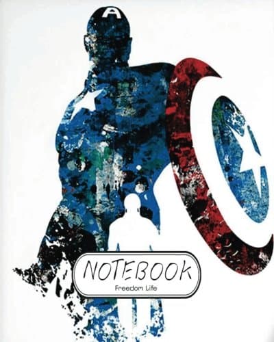 Notebook : Watercolor Captain America v.2: Notebook Journal Diary, 120 Lined pages, 8" x 10"
