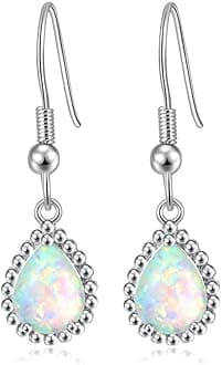 CiNilyLeverback Opal Dangle Drop Earrings For Women Girls 14K Gold Plated Teardrop Earrings