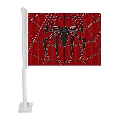 APFoo Spider-Man Car Window Flag red with Pole 12x18inch