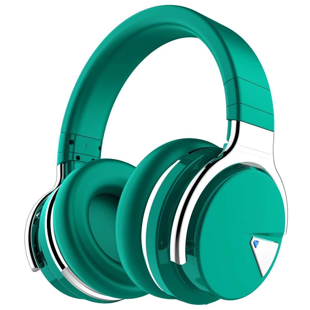 COWIN E7 Active Noise Cancelling Bluetooth Headphones with Microphone Deep Bass Wireless Headphones Over Ear, Dark Green (Renewed)