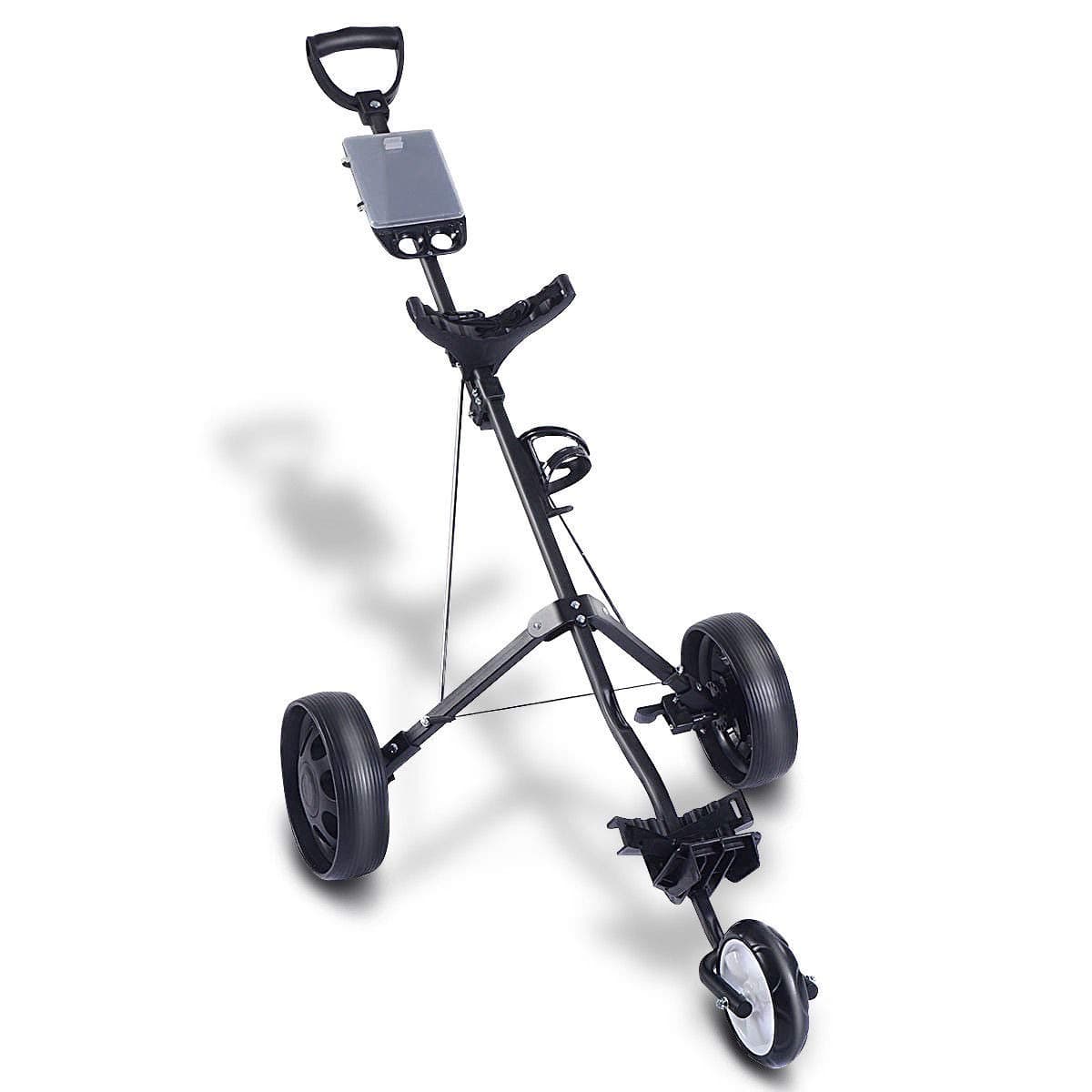 EnjoyShop Folding Pull Push Golf Cart 3 Wheel Trolley New Outdoor Foldable