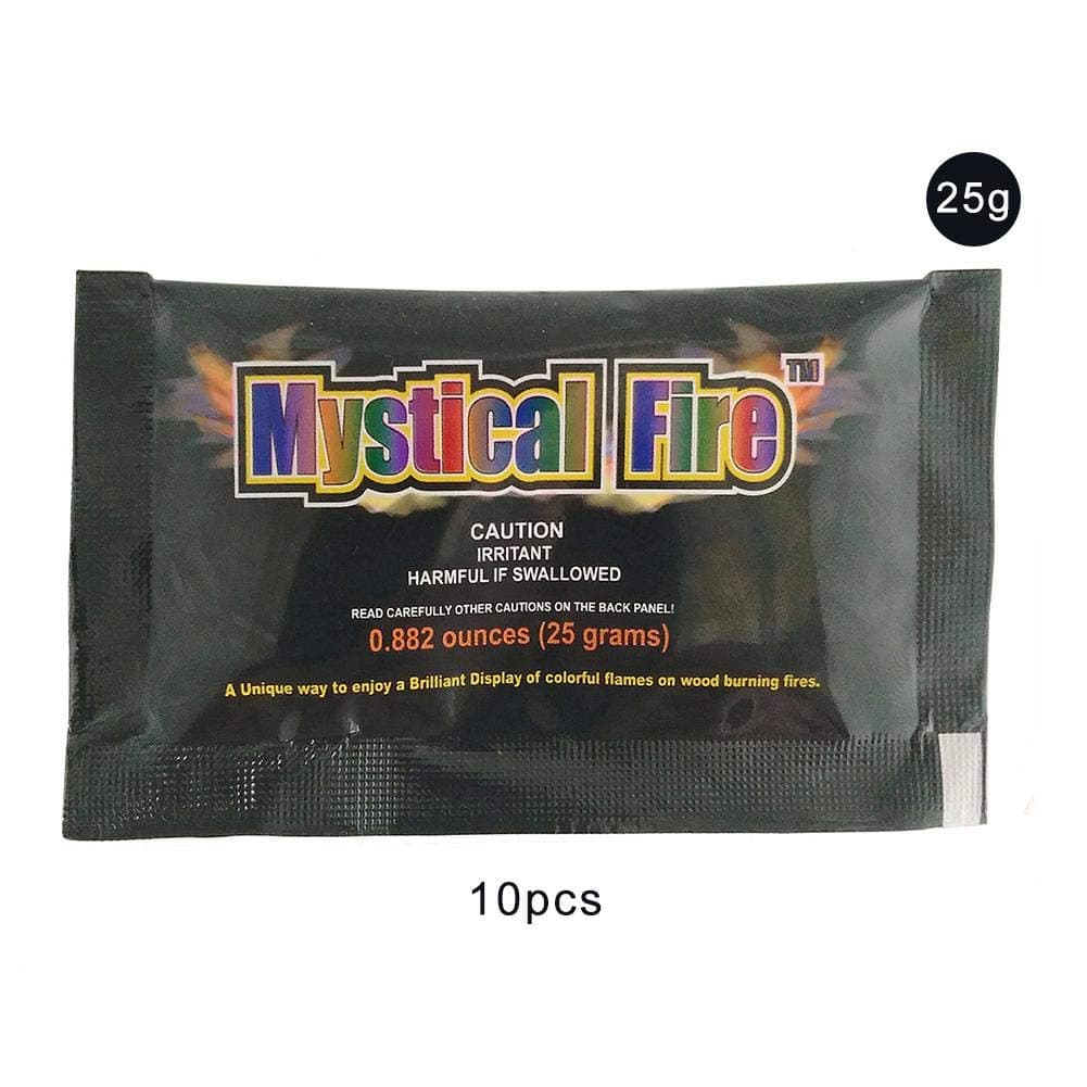 Destinely Ultimate Flames, Magic Flames, Colored Flames, Long Lasting Campfire Flames, Wood Burning, Brilliant Colors, Safe Fire Colorant, No Mess, Indoor and Outdoor Use, 10 pcs