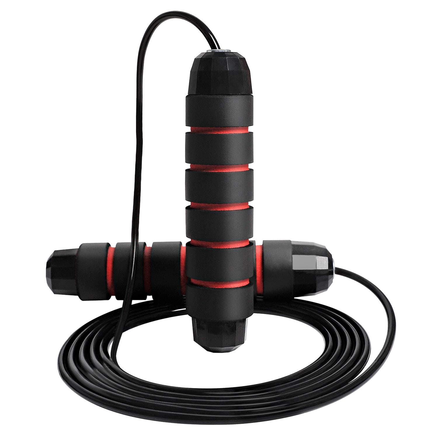 Jump Rope Tangle-Free Rapid Speed Skipping Rope Cable Workout Fitness Adjustable Jumping Ropes Memory Foam Antiskid Handles for Men, Women and Kids Aerobic Exercise