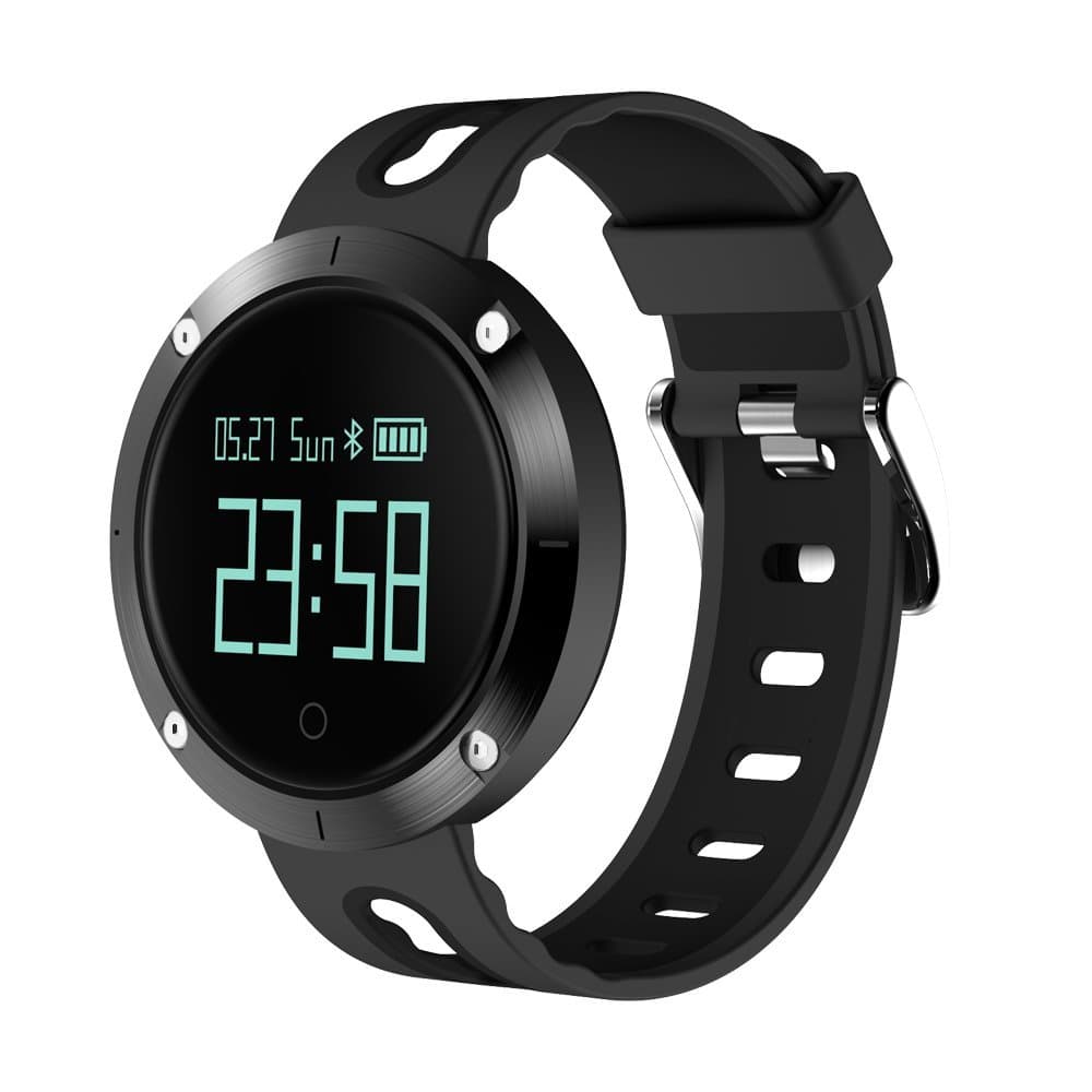 Android IOS Bluetooth Smartwatch Waterproof Fitness Tracker for IPhone Samsung LG with Blood Pressure Monitor Heart Rate Activity Tracker Calories Step Counter Black