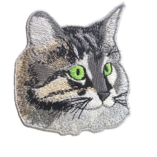 Avega Embroidered Iron on Pieces Applique Patch Cat Kitten Pets 3.15" by 3.15"