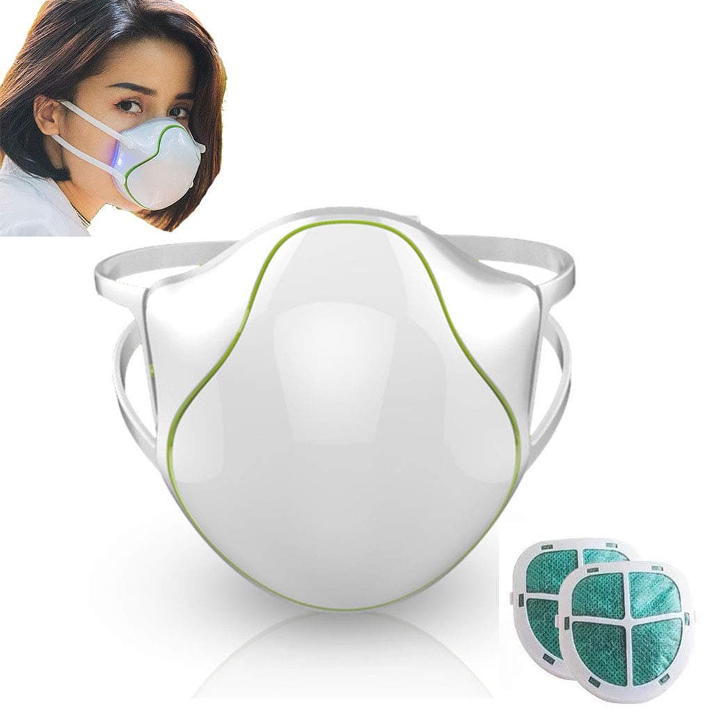 Electric Dust Breathing Respirator with 2 Filter pad Replacements for Base Camp Dust,Air Purifying Anti-fog Anti-saliva Hood for Kids Adults,10 pcs Filter