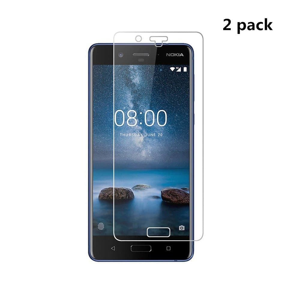 Weideworld Pack of 2 Tempered Glass Screen Protector for Nokia 8 Protective Glass Screen Protector 9h Hardness Tempered Glass Anti Scratch Clear Screen Protector (Smaller than Display due to Curved Shape)