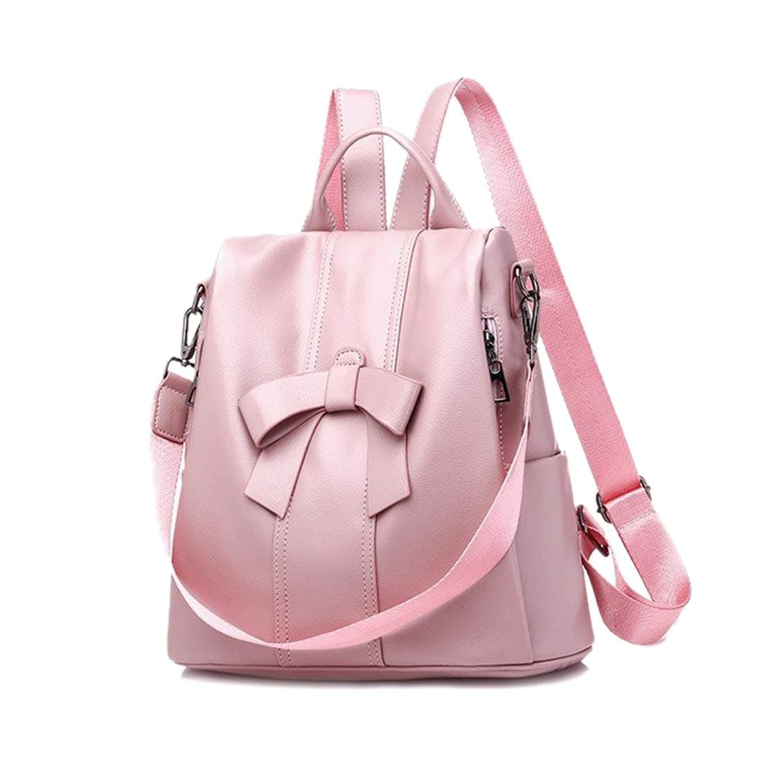 Bow-knot Backpack Anti-theft Rucksack Multi-function PU Leather Woman Fashion Shoulder Bag Satchel for Dating
