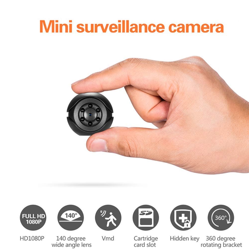 Mini Hidden Camera HD 1080P Spy Secret Security Camera Nanny Cam Portable Video Recorder with Night Vision,Motion Detection and Loop Recording for Home Car (Support 32G SD card,NOT INCLUDE)