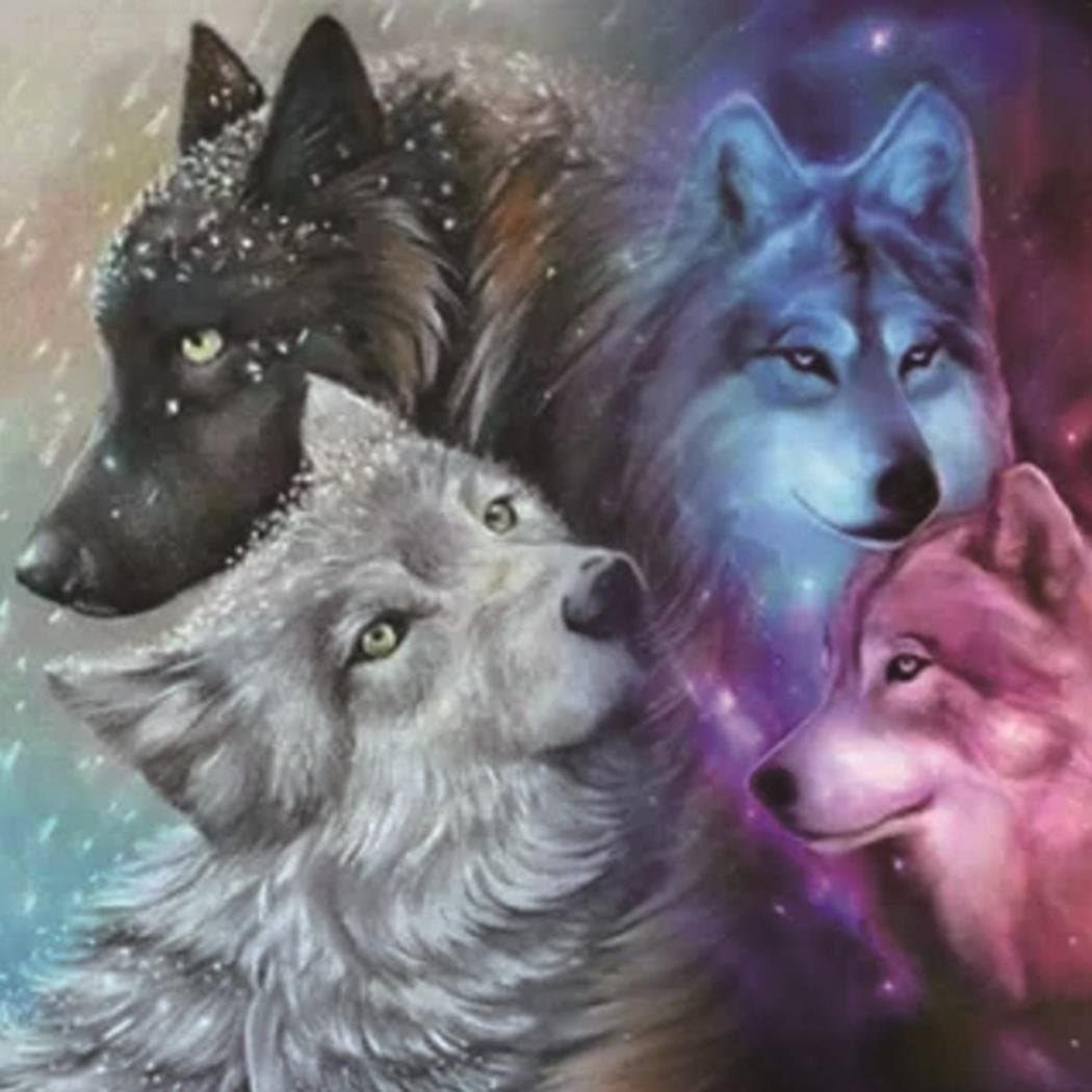 5D Diamond Painting Kit,Lavany Wolf Full Drill DIY 5D Diamond Paintings Crystal Rhinestone Embroidery Arts Craft for Wall Decor Clearance,Cross Stitch Kits