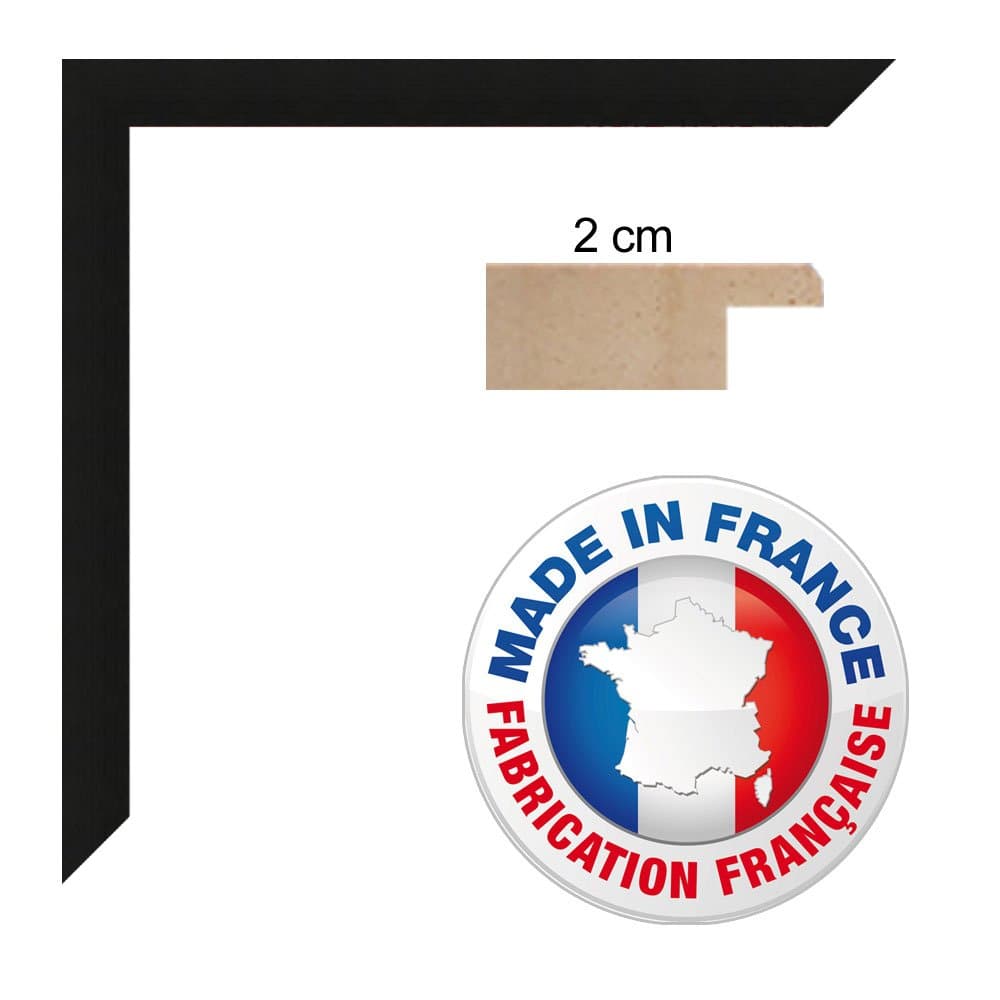 Wall Photo Frame 30x43 cm / 30 x 43 cm (about 12"x17" inch) frame Black, 2 cm wide, Wood picture frame