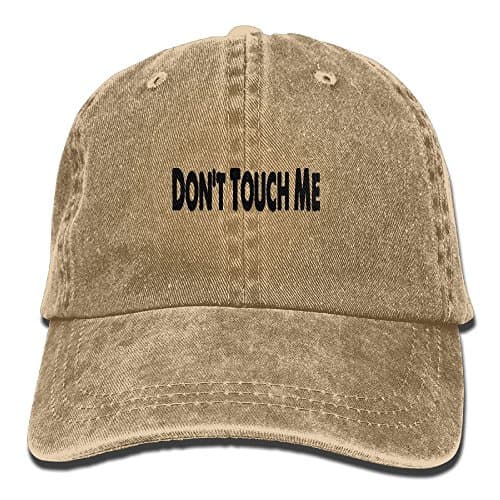 HE LOVE YING Don't Touch Me Adjustable Washed Cap Cowboy Baseball Hat Natural