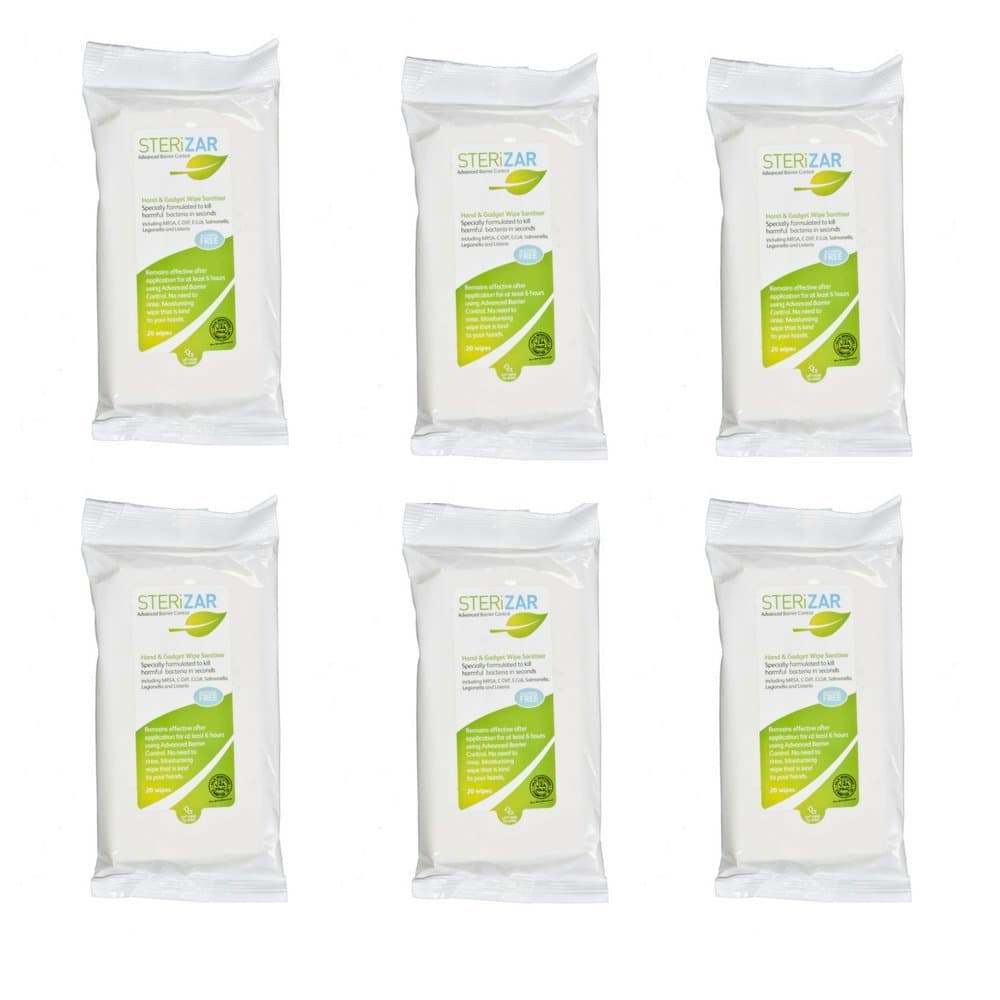 Sterizar Multi Surface Antibacterial Wipes (Travel Pack x6)