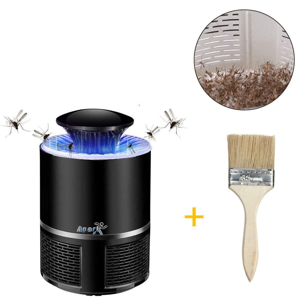 Apark Bug Zapper, Electronic Mosquito Repellent Insect Killer LED Indoor Mosquitoes Fly Trap Pest Catcher for Home Kitchen Outdoor Garden Patio Yard - Black
