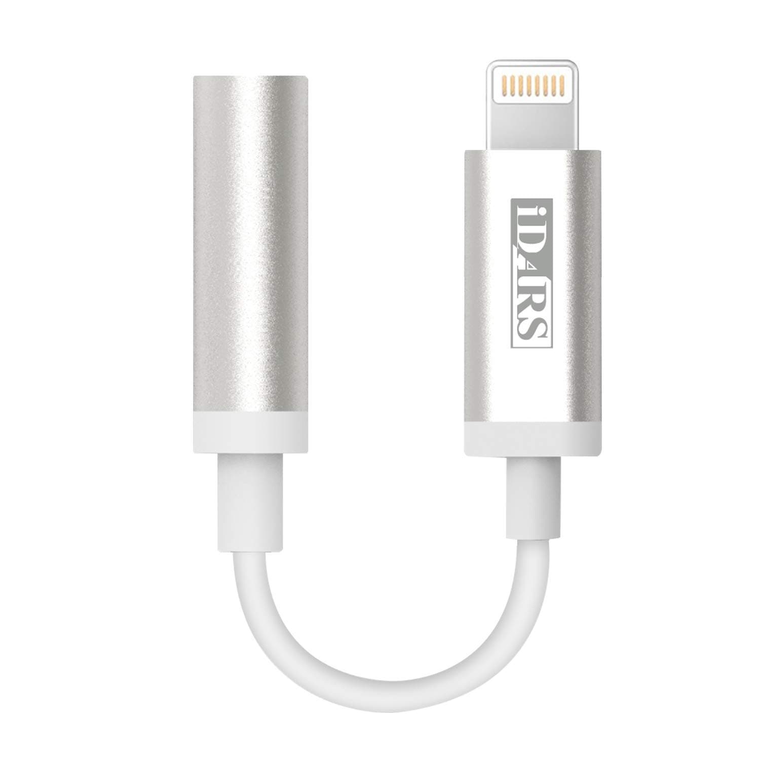 iDARS Lightning to 3.5mm Headphone Jack Adapter Apple MFi Certified iPhone Audio Adapter Apple Connectors for iPhone Xs/Xs Max/XR/X/8/8Plus/7/7Plus- White