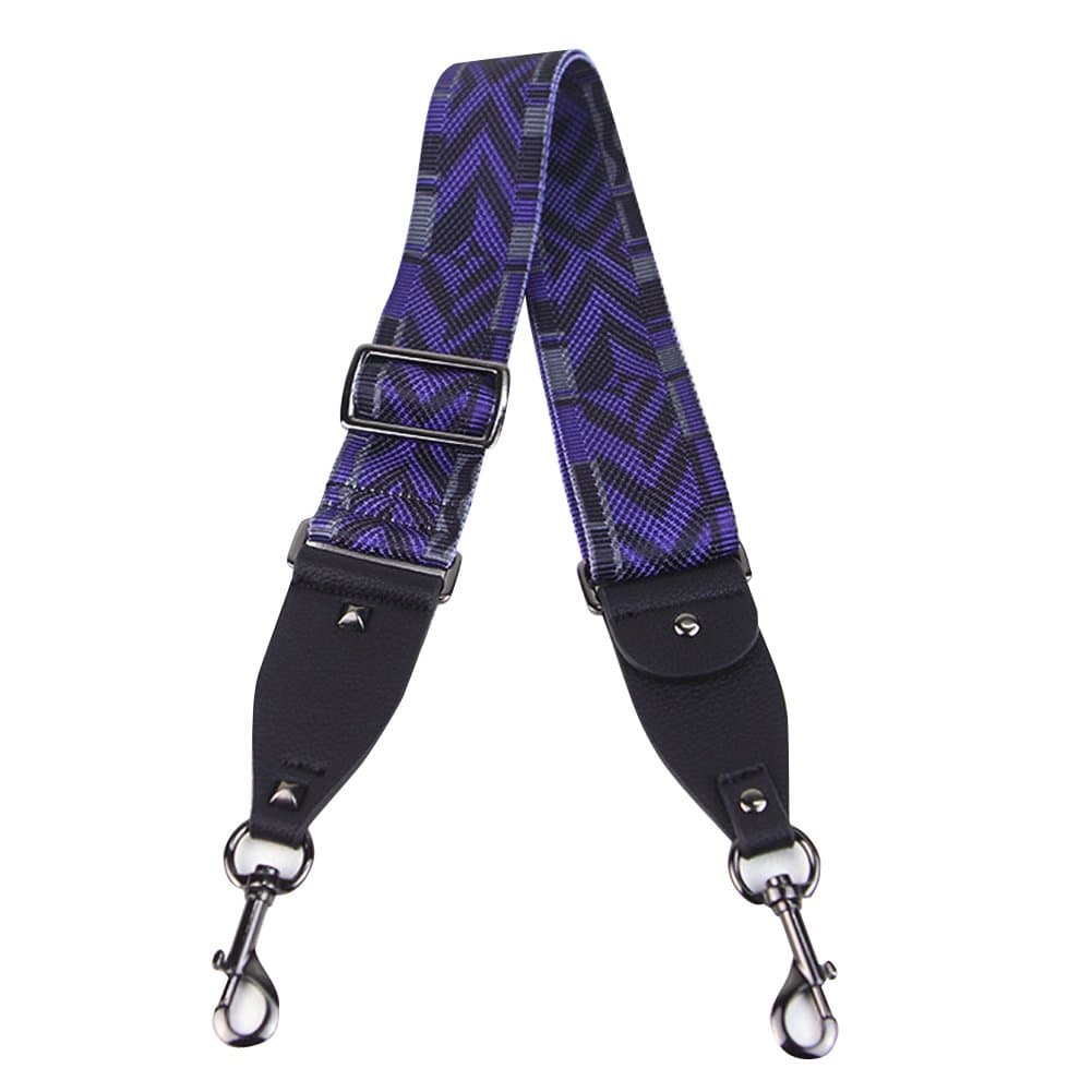 Symuitrc 2" Wide Purse Strap Replacement Guitar Style Rainbow Canvas Crossbody Bag Straps for Handbags