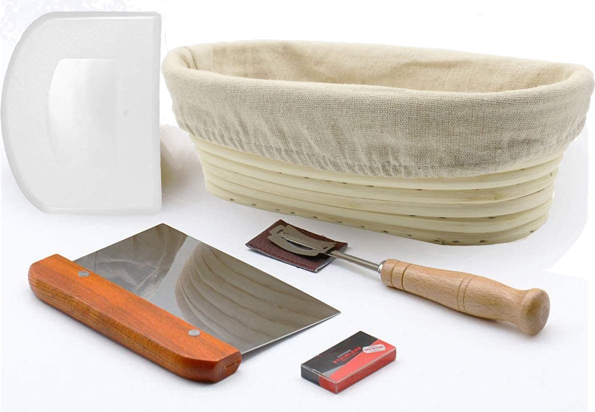 Banneton Proofing Basket, 12" Oval Bread Proving Baskets for Dough Rising (Oval)